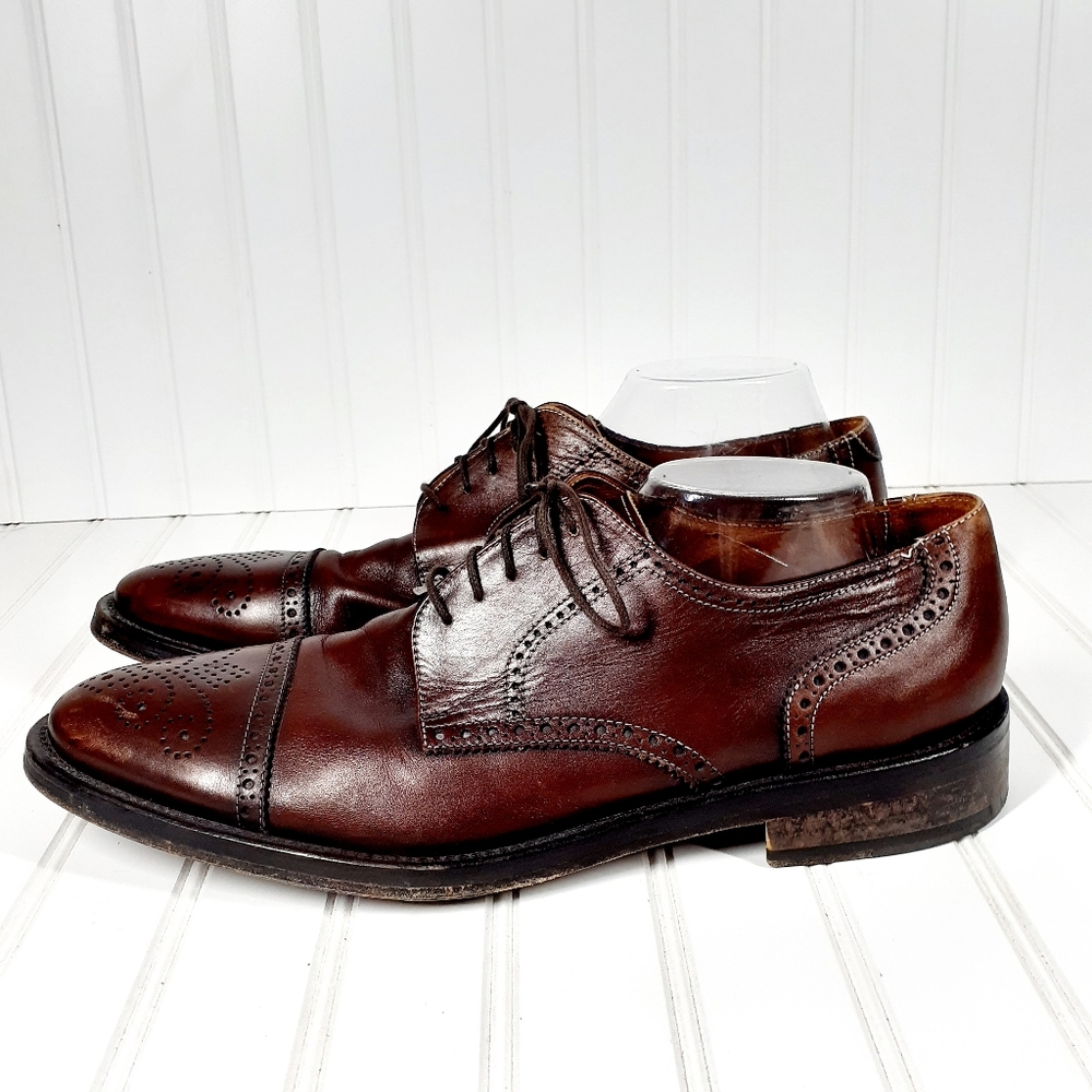 Pronto Uomo Firenze Brown Leather Oxford Dress Shoes F927